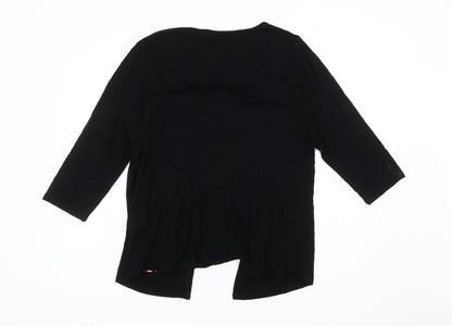 Bonmarché Womens Black Striped Tunic Blouse Size 20 3/4 Sleeve