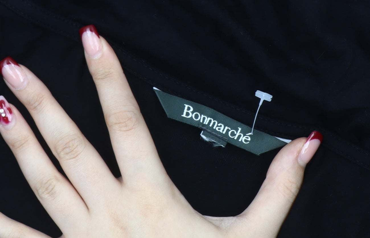 Bonmarché Womens Black Striped Tunic Blouse Size 20 3/4 Sleeve