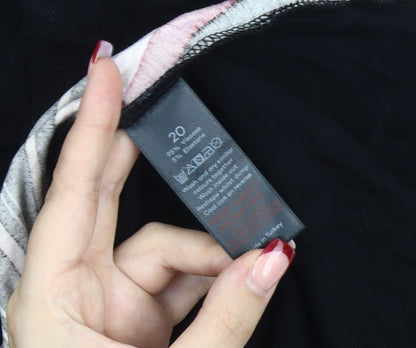 Bonmarché Womens Black Striped Tunic Blouse Size 20 3/4 Sleeve