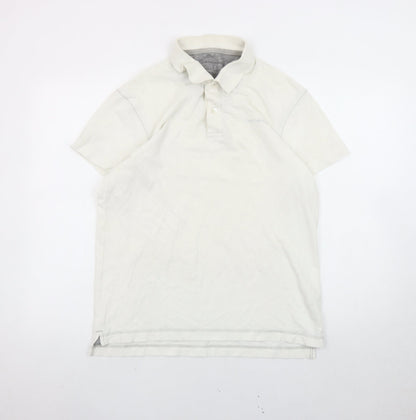 Calvin Klein Jeans Men's White Polo Shirt Size L Cotton Casual
