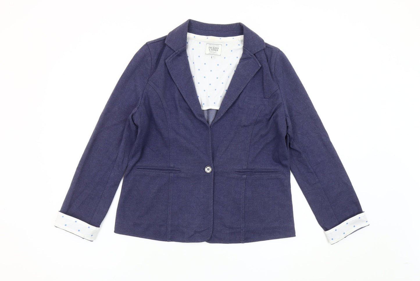 Dickins & Jones Women’s Blue Blazer Jacket Size 10 Single Breasted