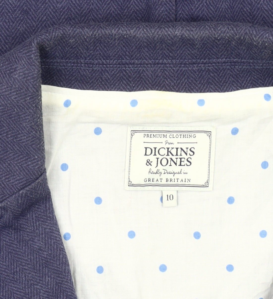 Dickins & Jones Women’s Blue Blazer Jacket Size 10 Single Breasted