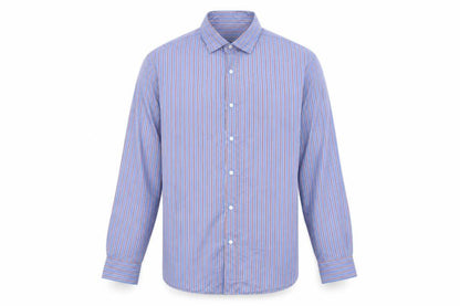 Blazer Mens Blue Striped Cotton Long Sleeve Button-Up Shirt L