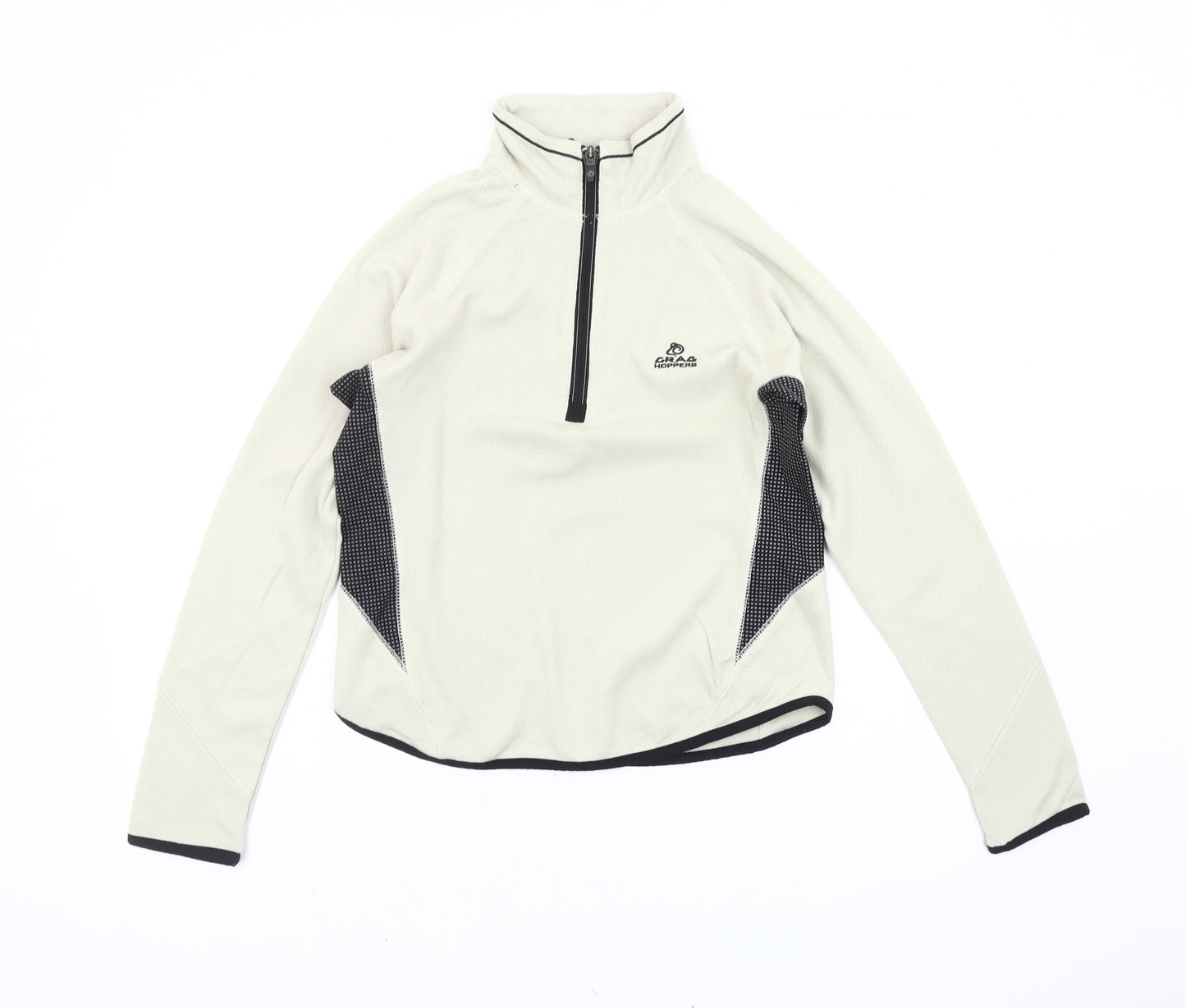 Craghoppers Women Ivory Fleece Sweatshirt UK 10 1/2 Zip Outdoor
