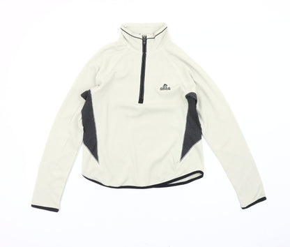 Craghoppers Women Ivory Fleece Sweatshirt UK 10 1/2 Zip Outdoor