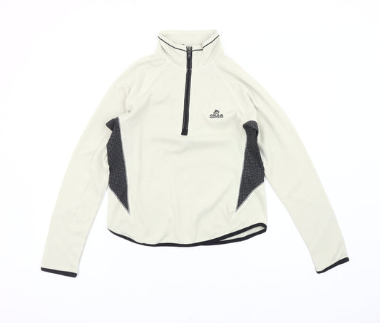 Craghoppers Women Ivory Fleece Sweatshirt UK 10 1/2 Zip Outdoor