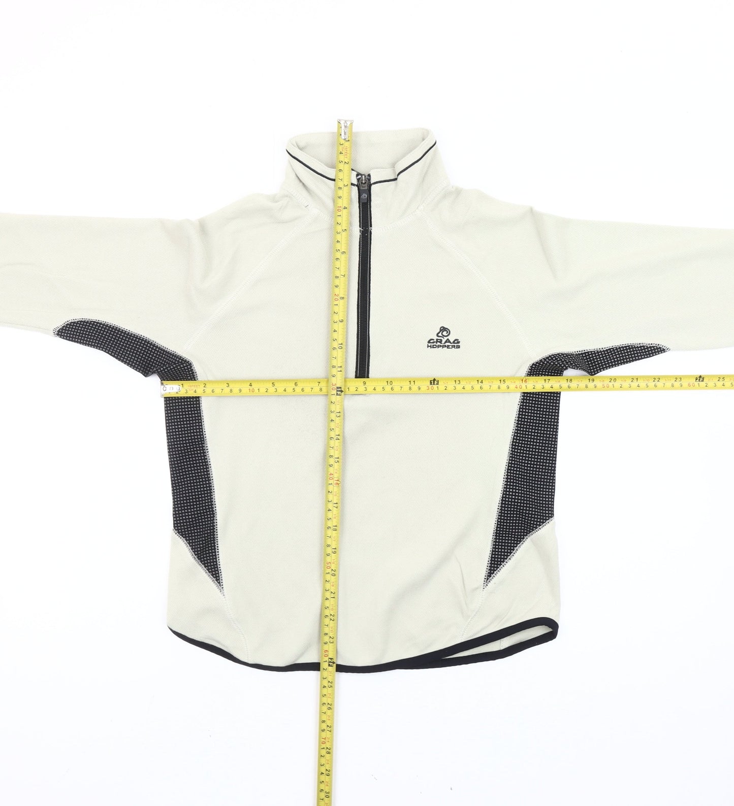 Craghoppers Women Ivory Fleece Sweatshirt UK 10 1/2 Zip Outdoor