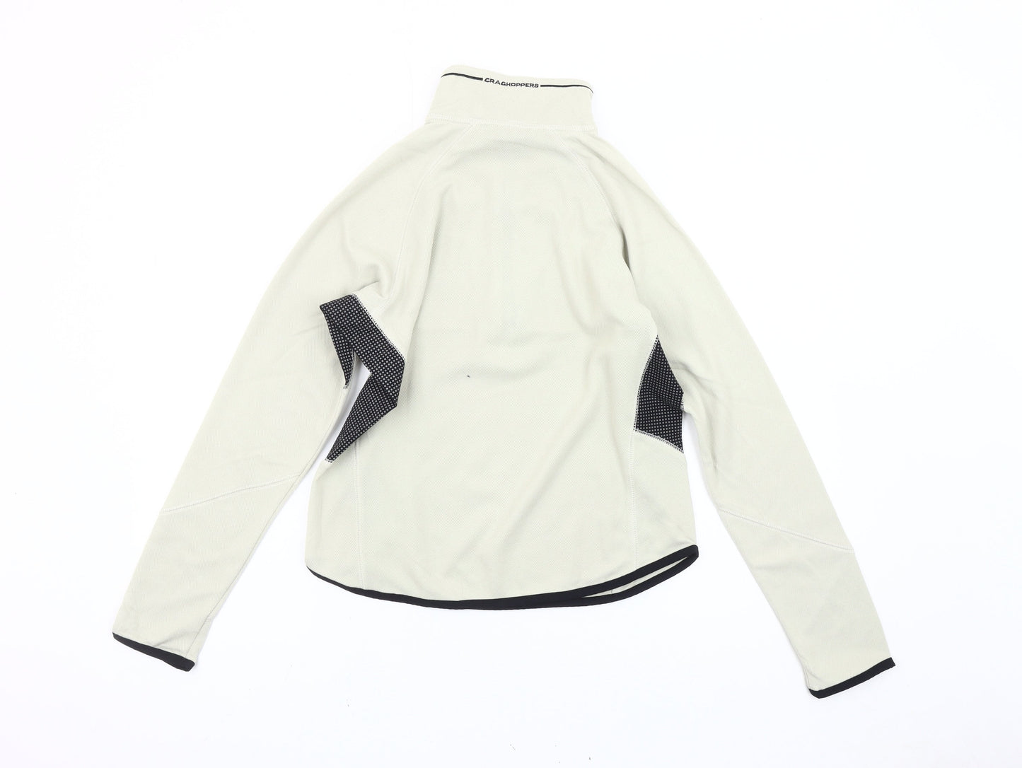 Craghoppers Women Ivory Fleece Sweatshirt UK 10 1/2 Zip Outdoor