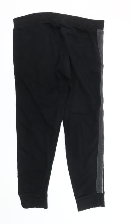 Calvin Klein Mens Black Jogger Trousers Size L Fleece Tapered