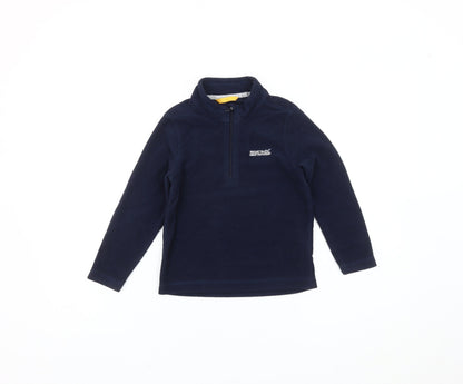 Regatta Boys Blue 5-6 Yrs Fleece 1/4 Zip Sweatshirt Outdoor Hiking Top