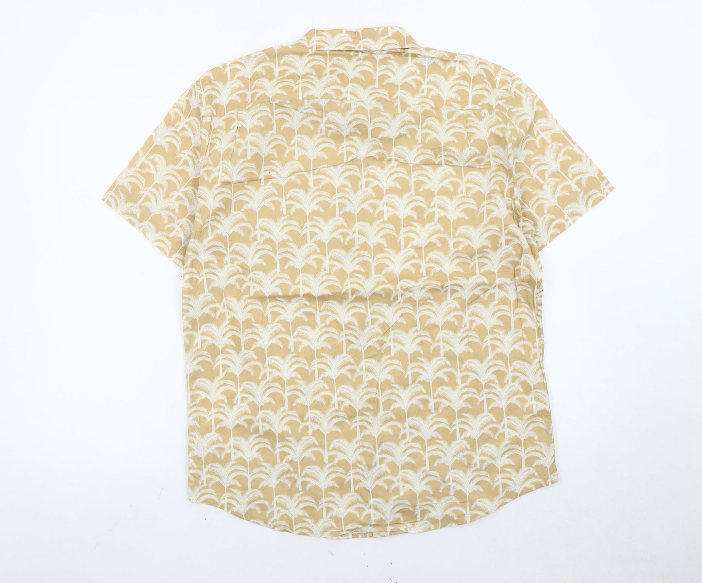 GAP Men’s Beige Slim Fit Hawaiian Beach Short Sleeve Shirt M