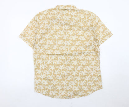 GAP Men’s Beige Slim Fit Hawaiian Beach Short Sleeve Shirt M