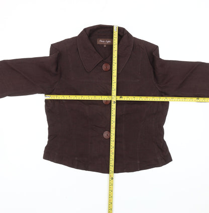 Phase Eight Women’s Brown Linen Suit Jacket Size 14 Three-Button
