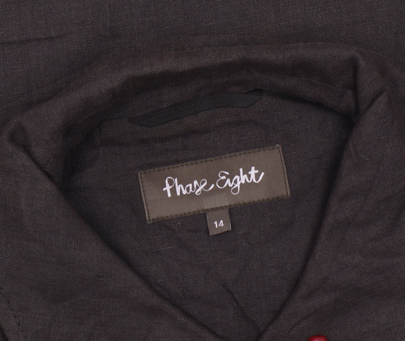 Phase Eight Women’s Brown Linen Suit Jacket Size 14 Three-Button