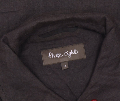 Phase Eight Women’s Brown Linen Suit Jacket Size 14 Three-Button