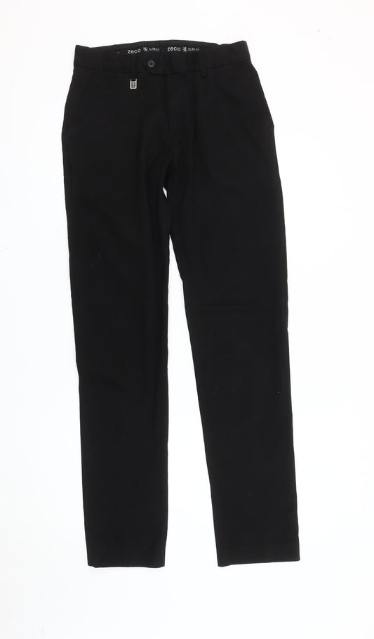 Zeco Men’s Black Slim Fit Straight Leg Trousers 34W 34L Workwear