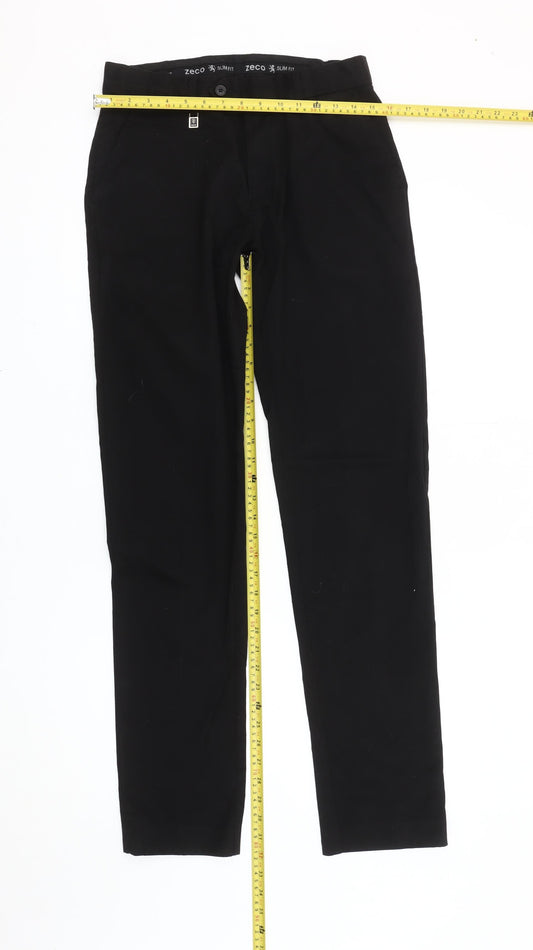 Zeco Men’s Black Slim Fit Straight Leg Trousers 34W 34L Workwear