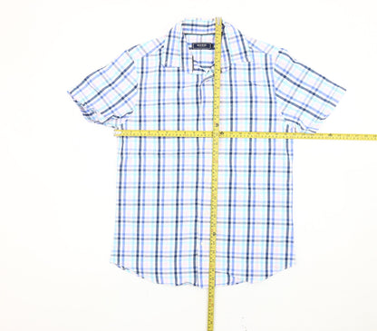 Maine New England Men's Blue Check Short Sleeve Cotton Shirt S