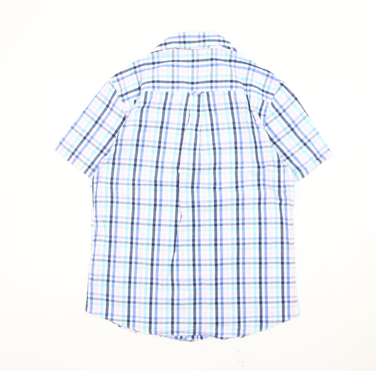Maine New England Men's Blue Check Short Sleeve Cotton Shirt S