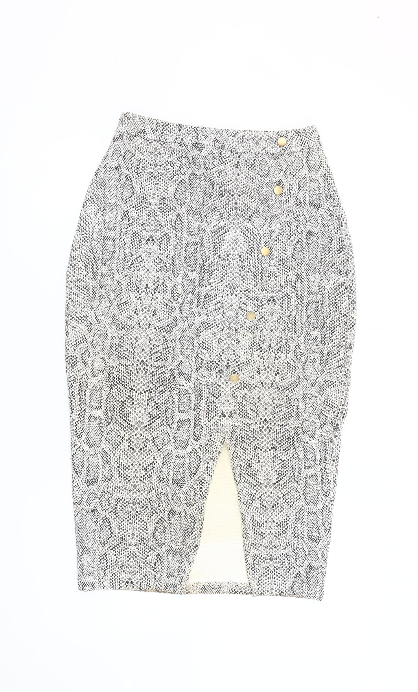 ASOS Women Grey Snake Print Pencil Skirt Size 10 High Rise