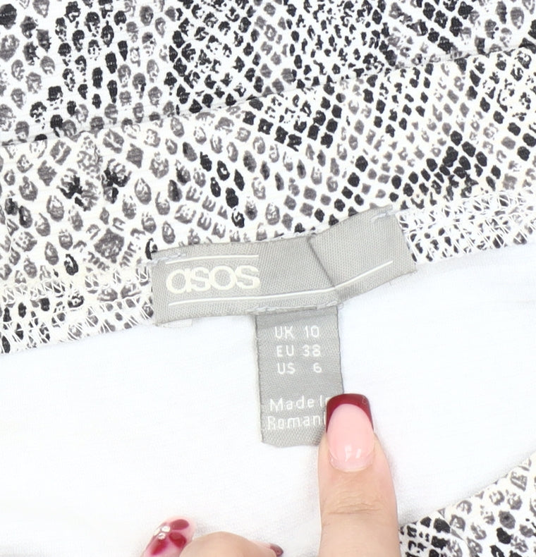 ASOS Women Grey Snake Print Pencil Skirt Size 10 High Rise