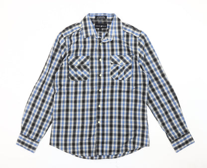 Beverly Hills Polo Club Men’s Blue Checked Long Sleeve Shirt L