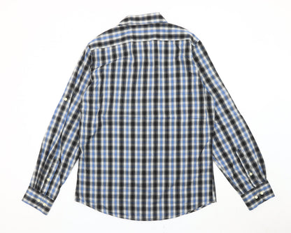 Beverly Hills Polo Club Men’s Blue Checked Long Sleeve Shirt L