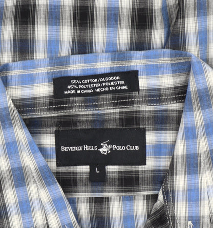 Beverly Hills Polo Club Men’s Blue Checked Long Sleeve Shirt L