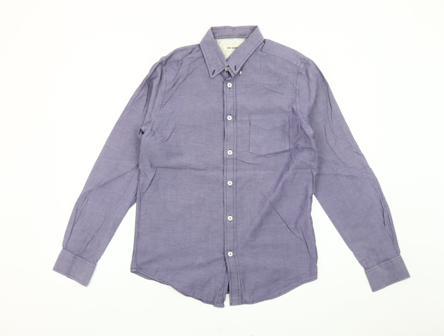 Ben Sherman Men’s Purple Button-Down Shirt Size S Cotton Long Sleeve