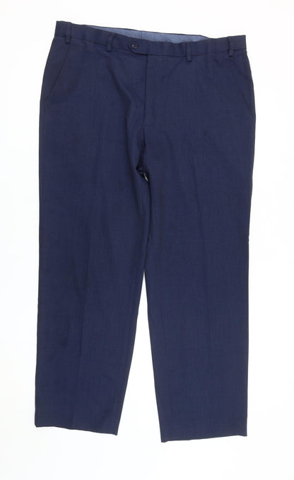Marks and Spencer Men’s Blue 38x29 Regular Fit Dress Pants