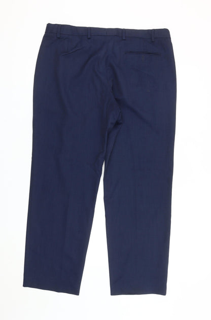 Marks and Spencer Men’s Blue 38x29 Regular Fit Dress Pants