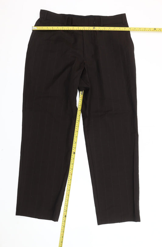 Ben Sherman Vintage Men's Black Pinstripe Wool Dress Trousers Size 36R