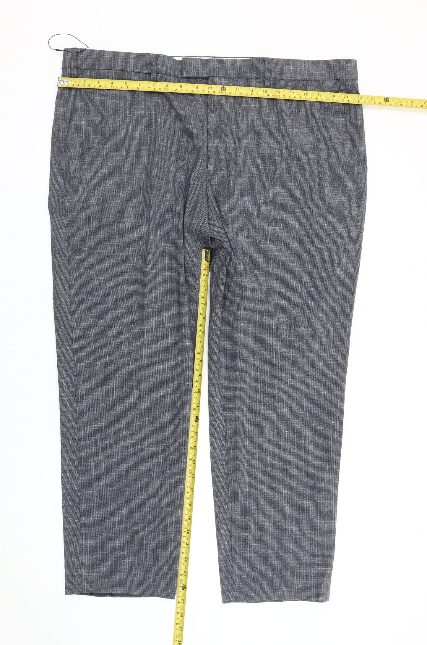 Marks and Spencer Men’s Blue Check Dress Pants 44W 29L Straight Business