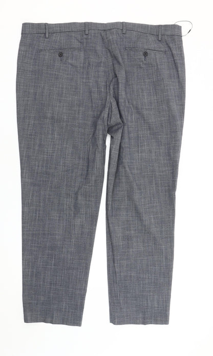 Marks and Spencer Men’s Blue Check Dress Pants 44W 29L Straight Business