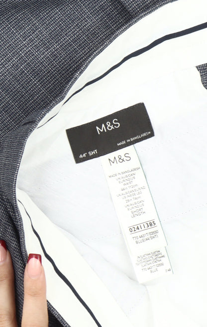 Marks and Spencer Men’s Blue Check Dress Pants 44W 29L Straight Business