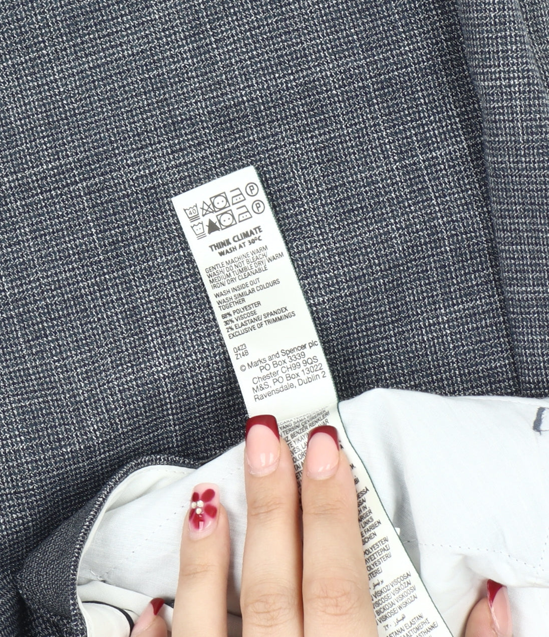 Marks and Spencer Men’s Blue Check Dress Pants 44W 29L Straight Business