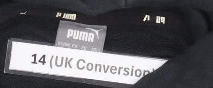 Puma Women’s Black Pullover Hoodie Size 14 Logo Sportswear