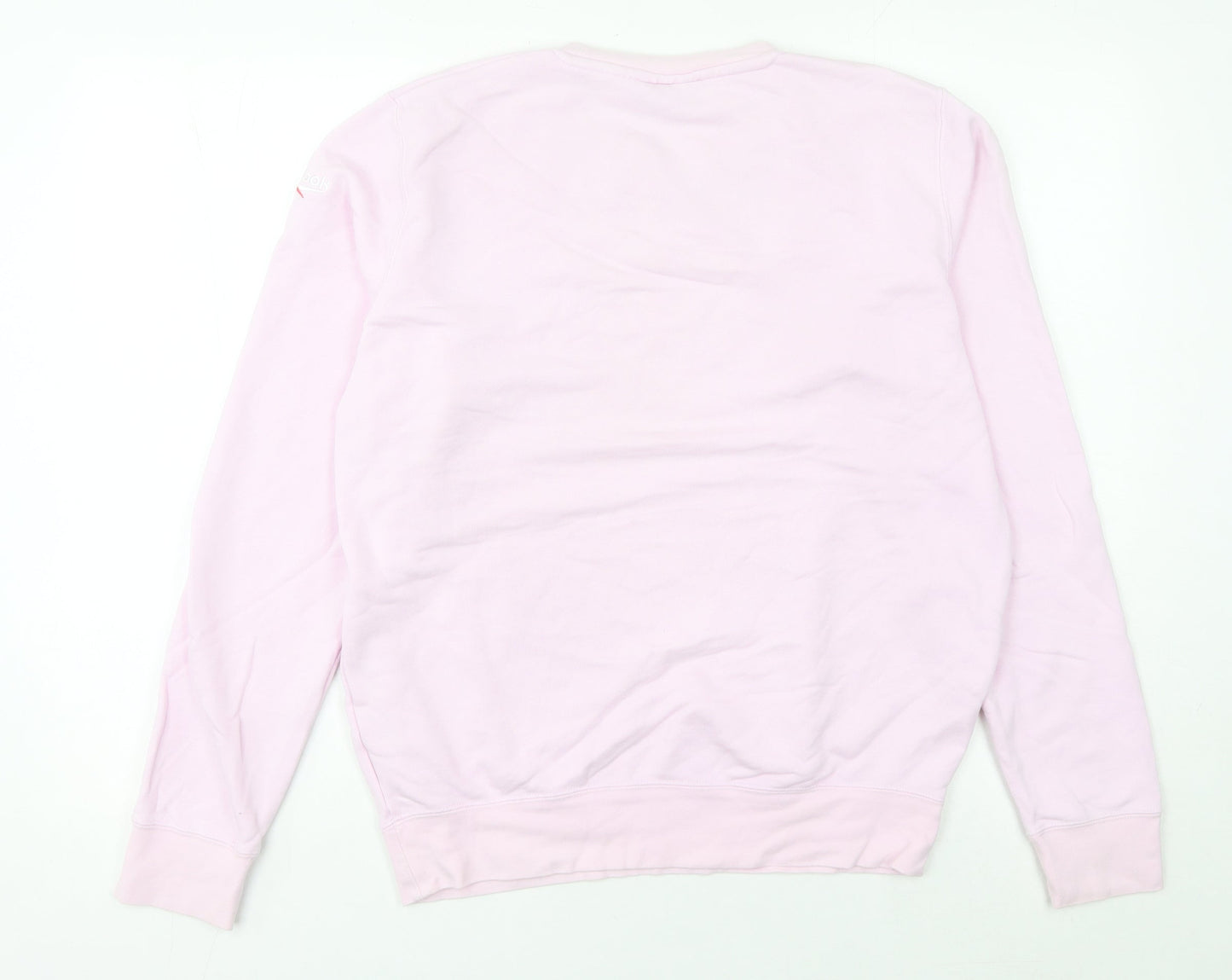 Reebok Women’s Pink Sweatshirt UK 10 Pullover Crew Neck Logo Print
