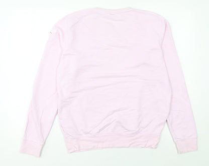 Reebok Women’s Pink Sweatshirt UK 10 Pullover Crew Neck Logo Print