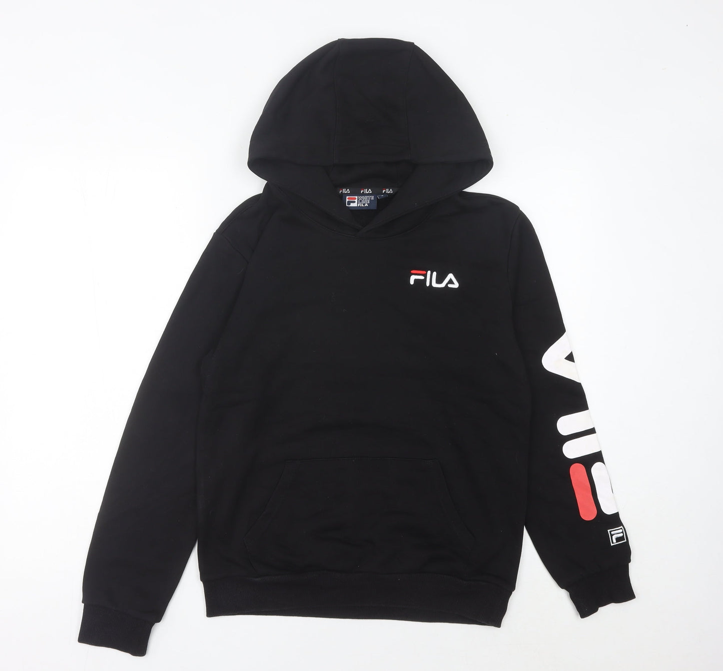 Fila Women’s Black Pullover Hoodie Size 12 Logo Sportswear