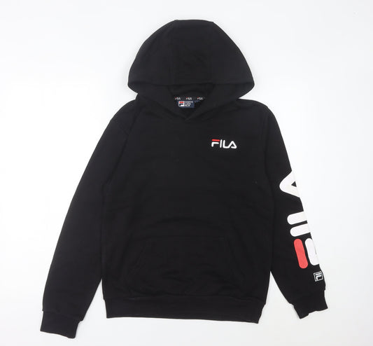 Fila Women’s Black Pullover Hoodie Size 12 Logo Sportswear