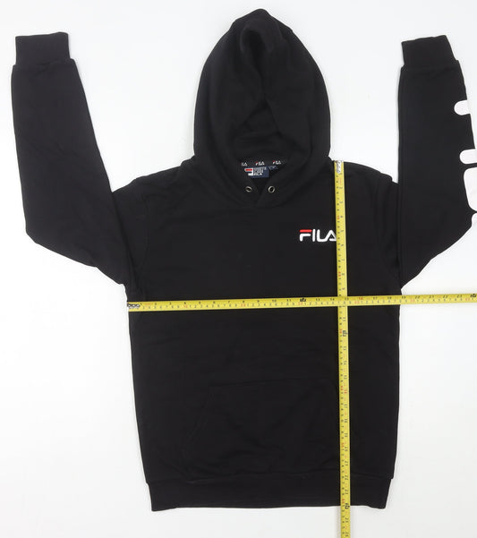 Fila Women’s Black Pullover Hoodie Size 12 Logo Sportswear