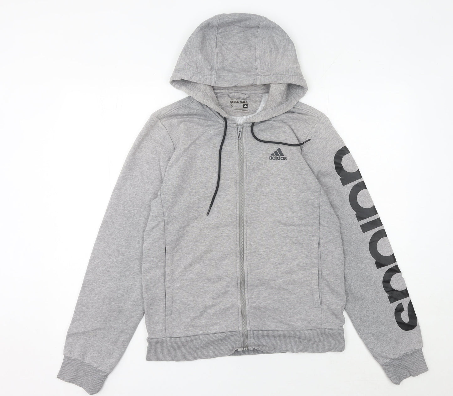 Adidas Womens Grey Hoodie Size 12 Full Zip Sweatshirt