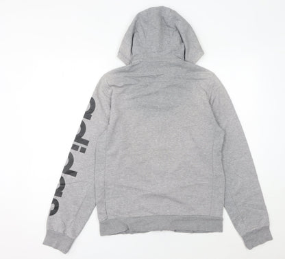 Adidas Womens Grey Hoodie Size 12 Full Zip Sweatshirt