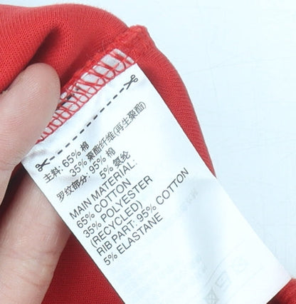 Adidas Womens Red Sweatshirt Size 8 Logo Pullover Sportswear