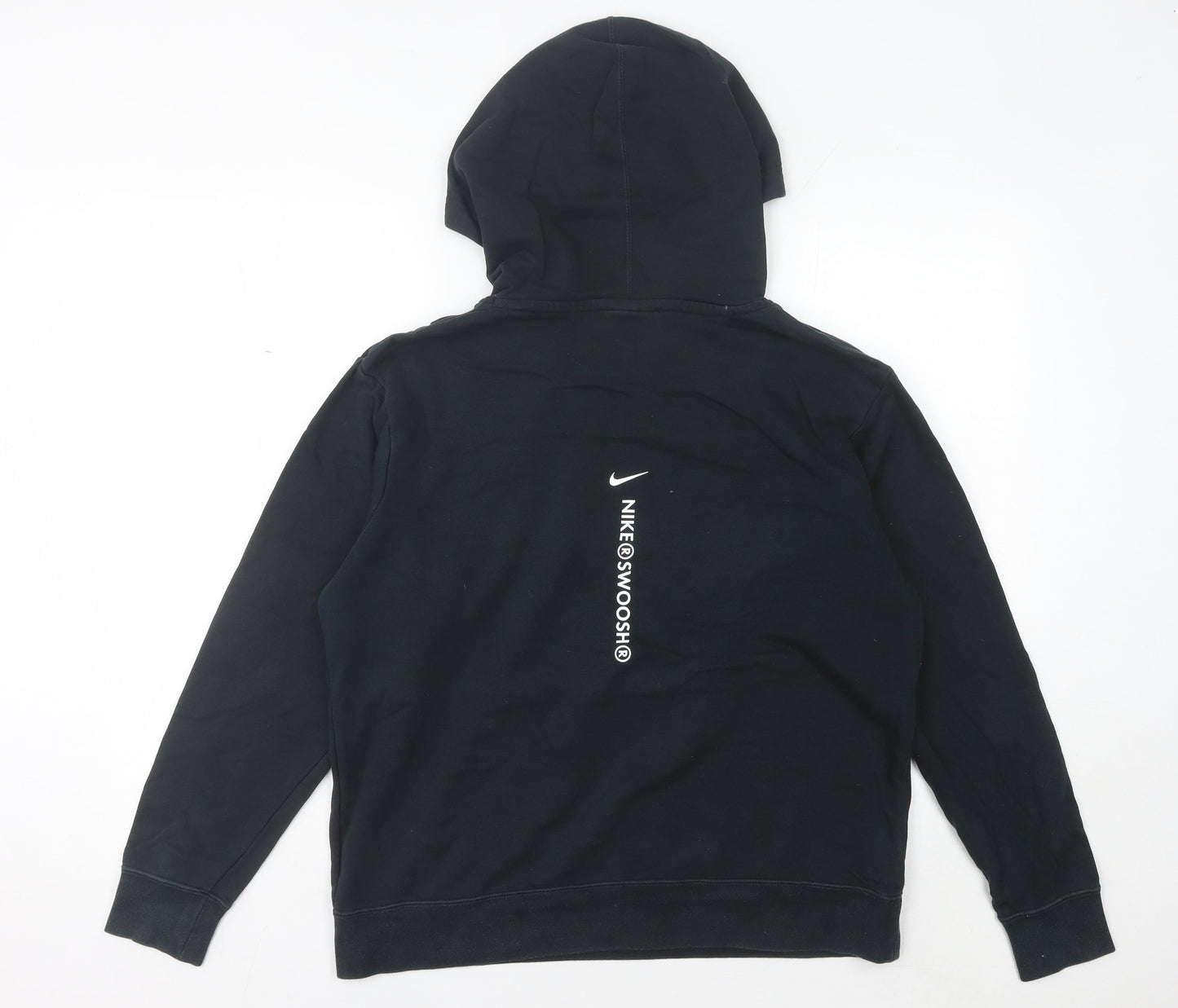 Nike Women Black Size 12 Oversized Pullover Hoodie Sweatshirt