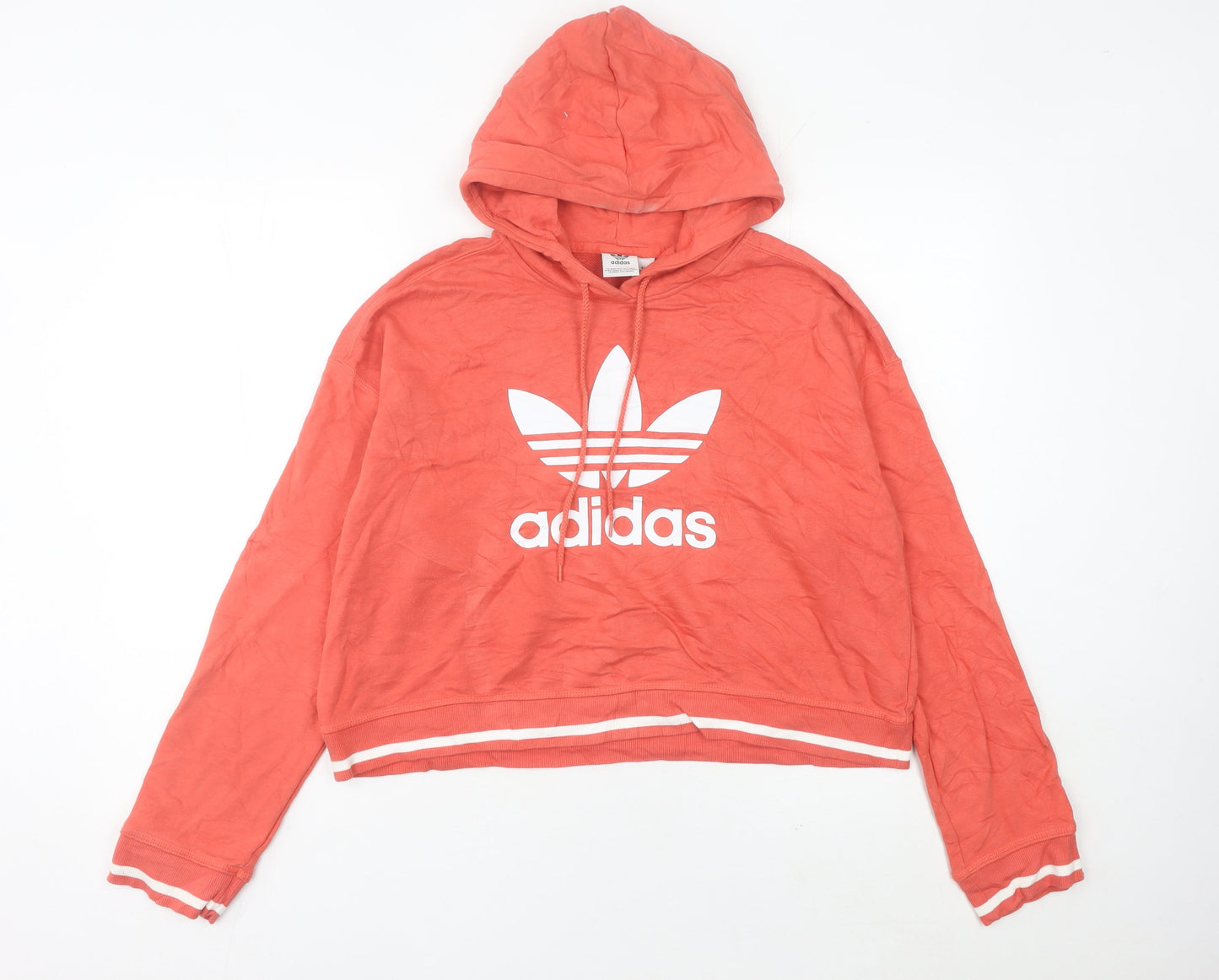 Womens UK Size 12 adidas Orange Pullover Hoodie