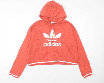 Womens UK Size 12 adidas Orange Pullover Hoodie