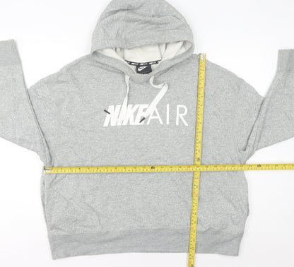Nike Women’s Grey Hoodie UK 10 Pullover Relaxed Fit Logo Hoodie