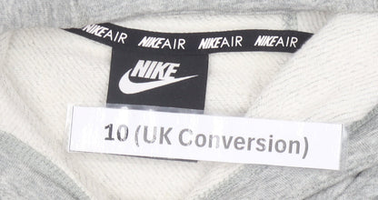 Nike Women’s Grey Hoodie UK 10 Pullover Relaxed Fit Logo Hoodie